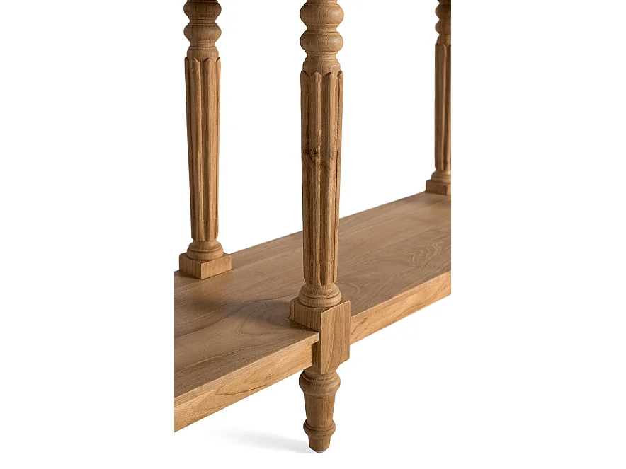 Konsolentisch aus massivem Teakholz mit Metallgriffen