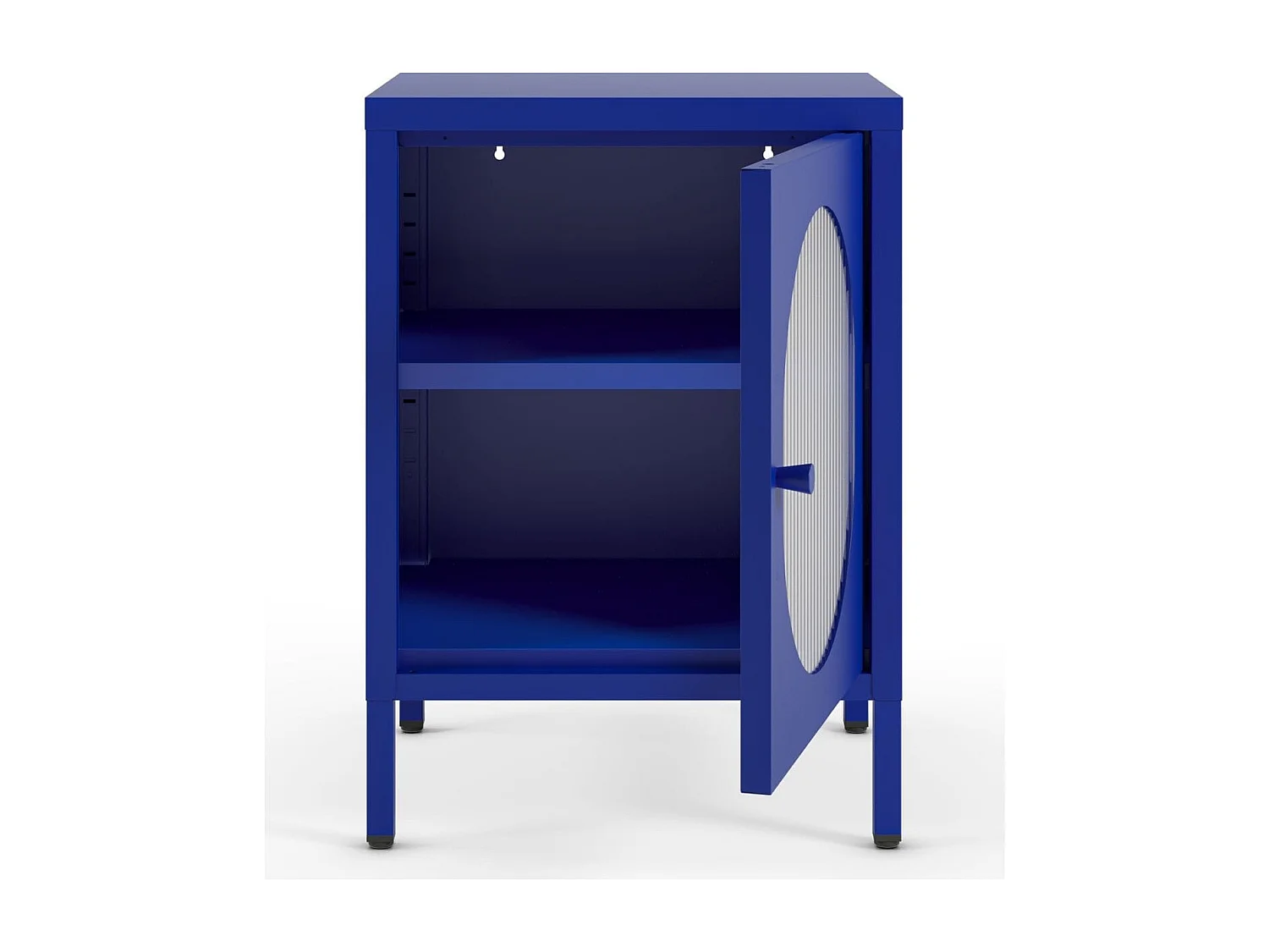 Table de chevet 1 porte en métal bleu électrique 40 cm - Ysia