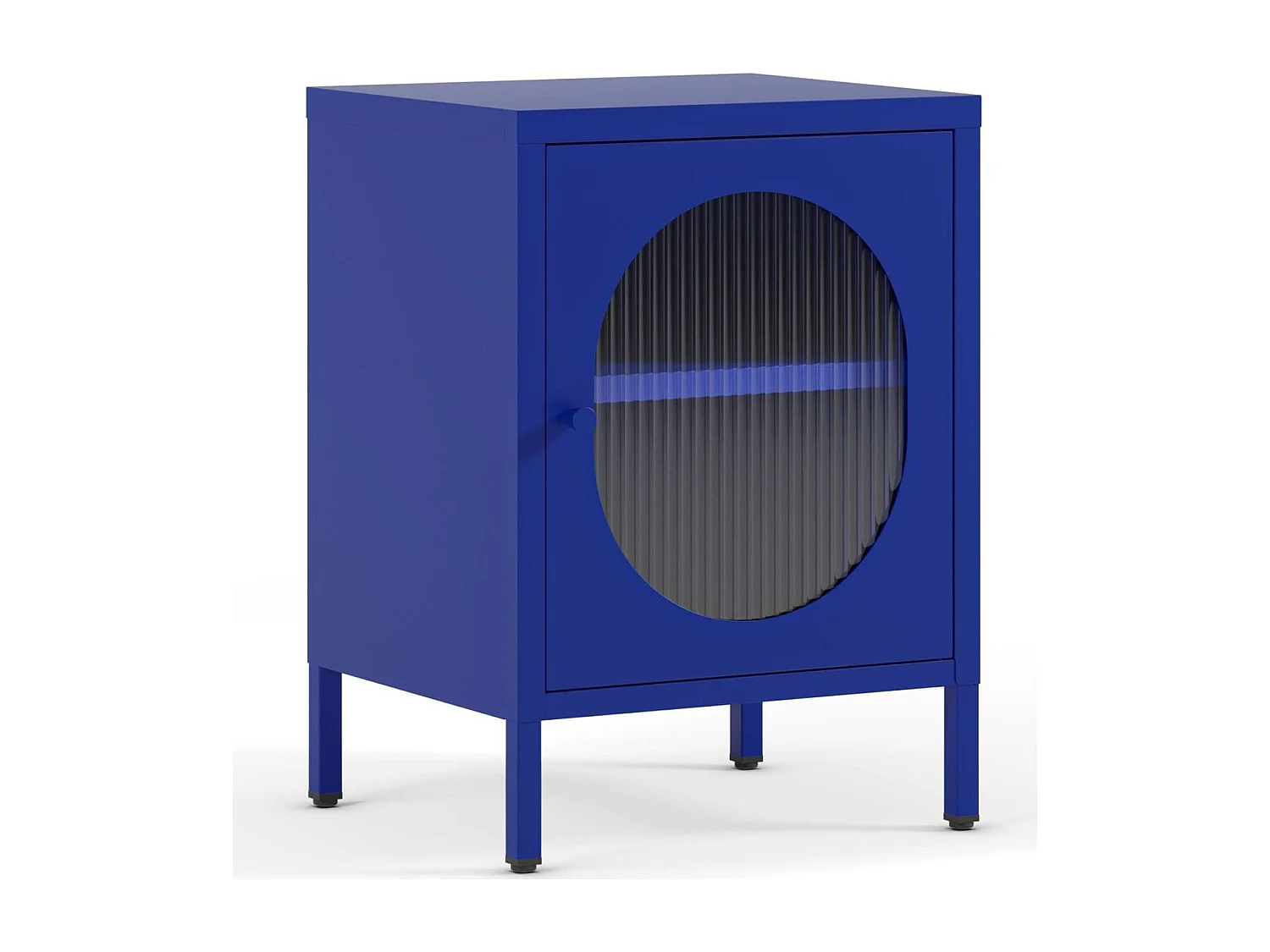 Table de chevet 1 porte en métal bleu électrique 40 cm - Ysia