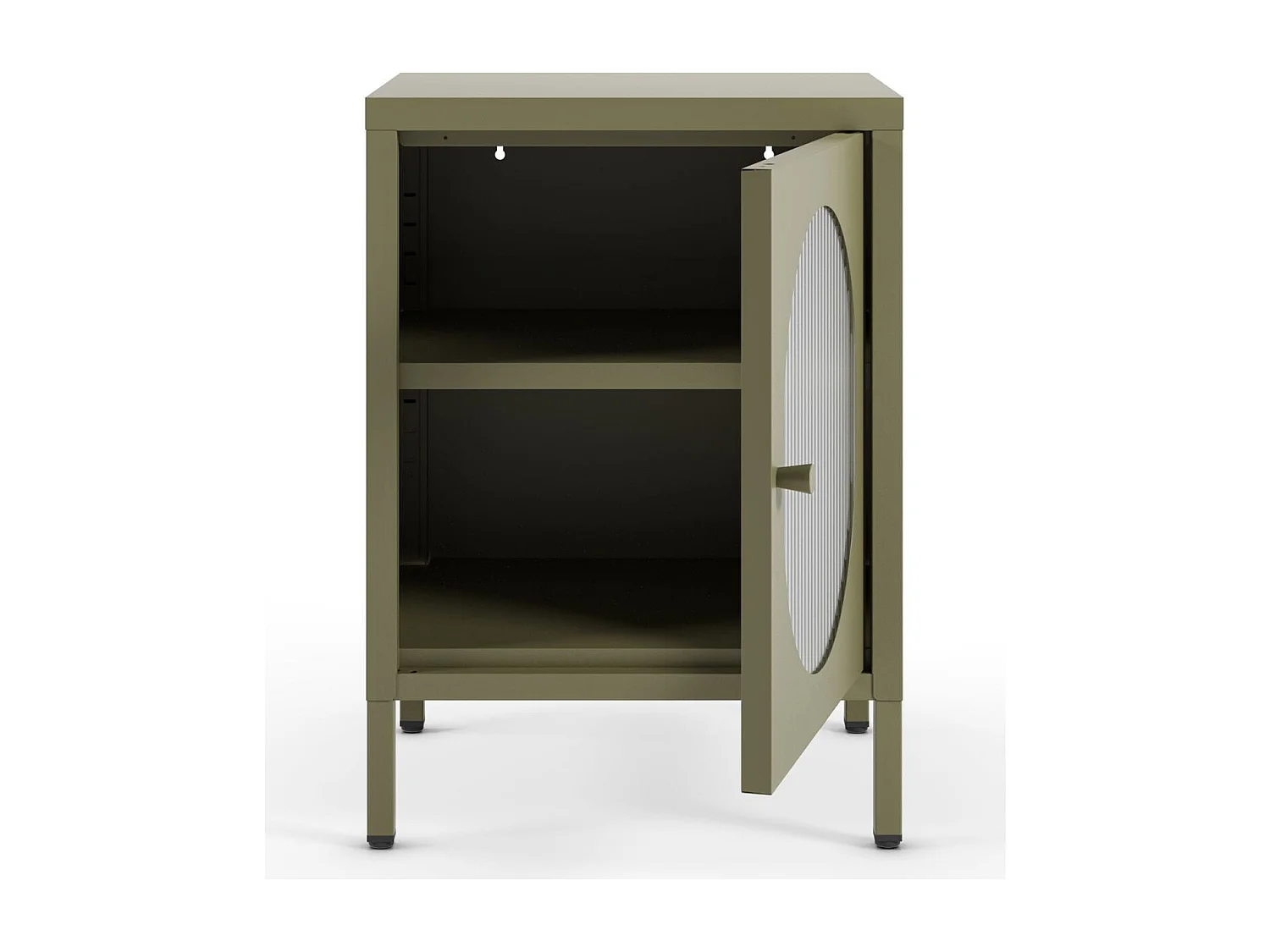 Table de chevet 1 porte en métal vert 40 cm - Ysia