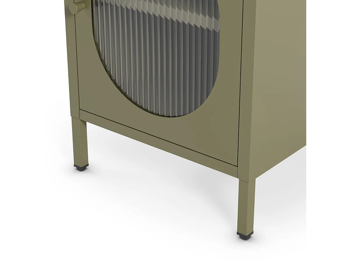 Table de chevet 1 porte en métal vert 40 cm - Ysia