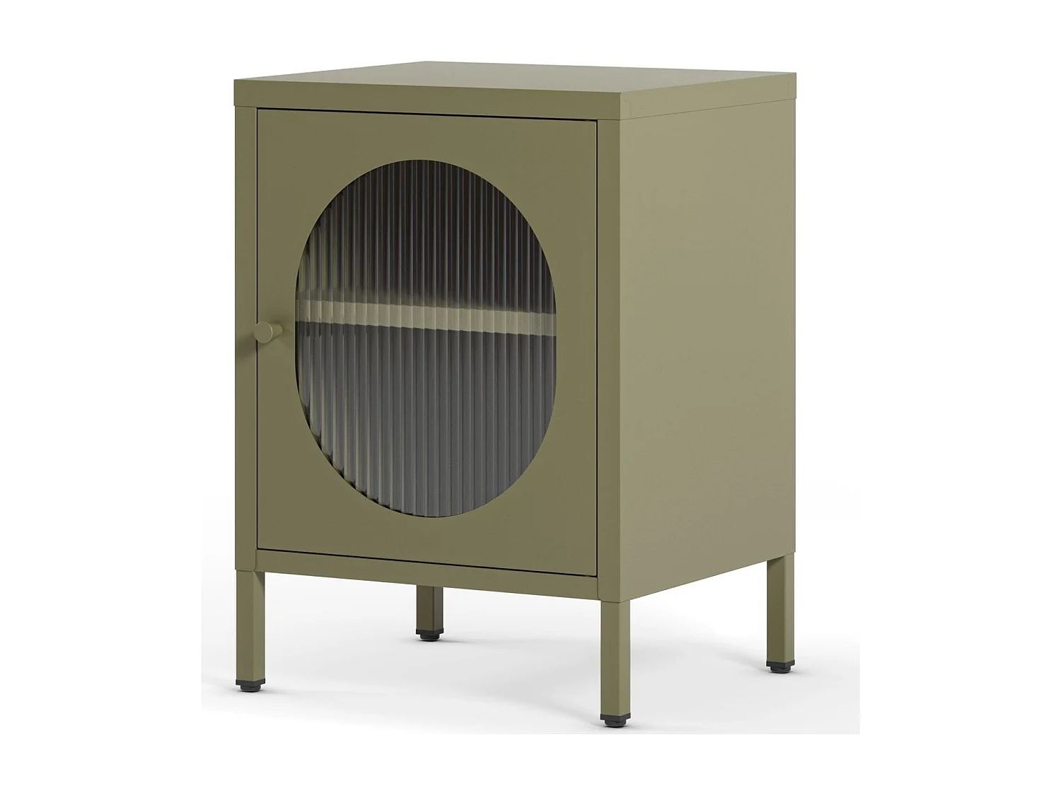 Table de chevet 1 porte en métal vert 40 cm - Ysia