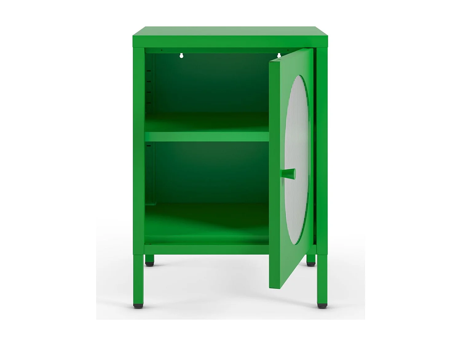 Table de chevet 1 porte en métal vert électrique 40 cm - Ysia