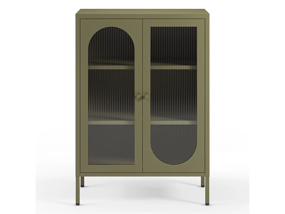Buffet 2 portes en métal vert 70 cm - Ysia