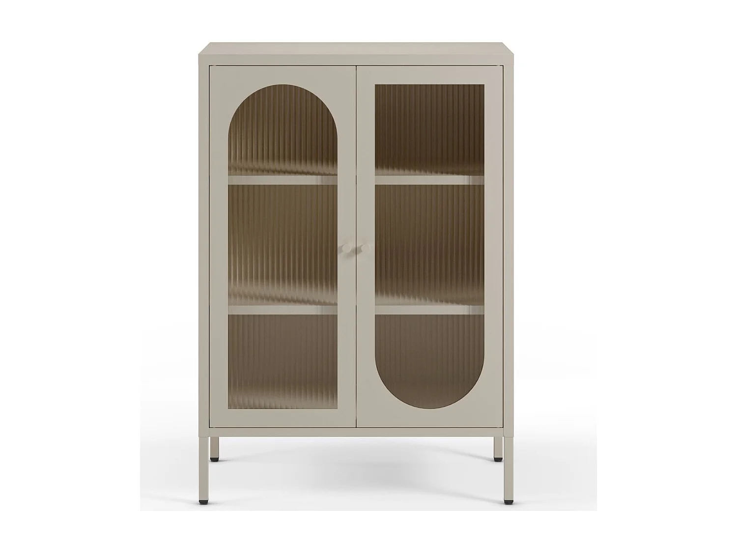 Buffet 2 portes en métal beige 70 cm - Ysia