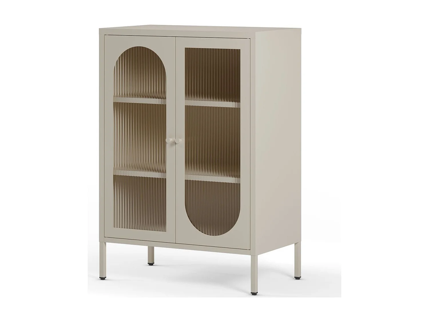 Buffet 2 portes en métal beige 70 cm - Ysia