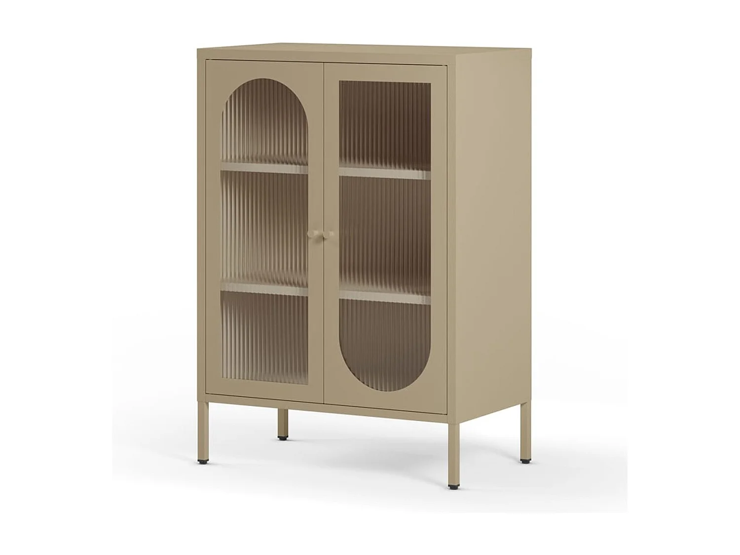 Buffet 2 portes en métal beige 70 cm - Ysia