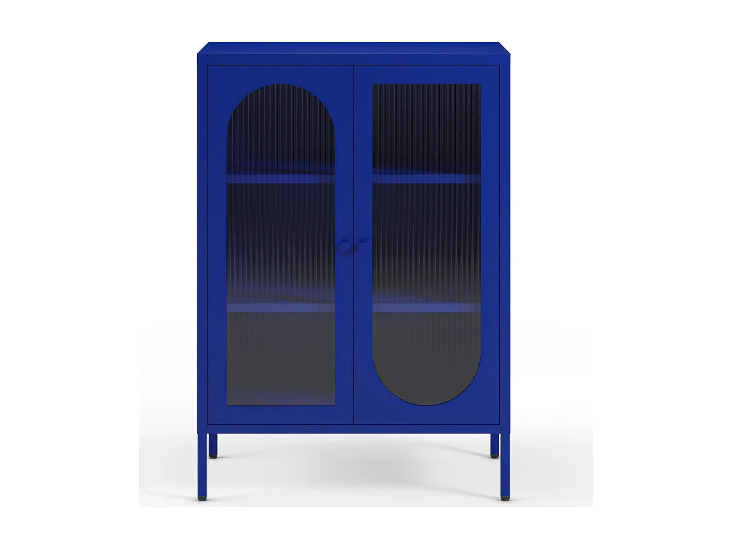 Buffet 2 portes en métal bleu électrique 70 cm - Ysia