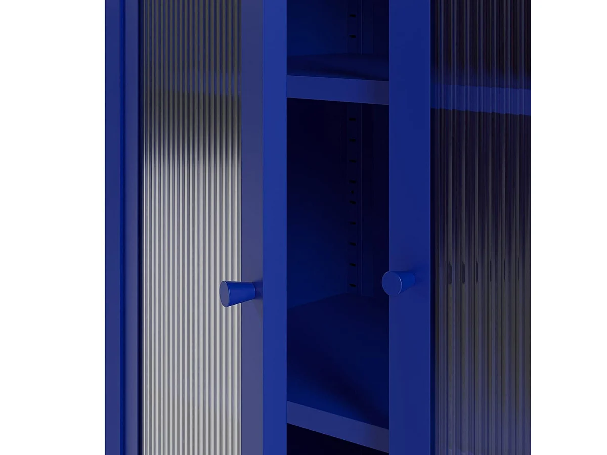 Buffet 2 portes en métal bleu électrique 70 cm - Ysia