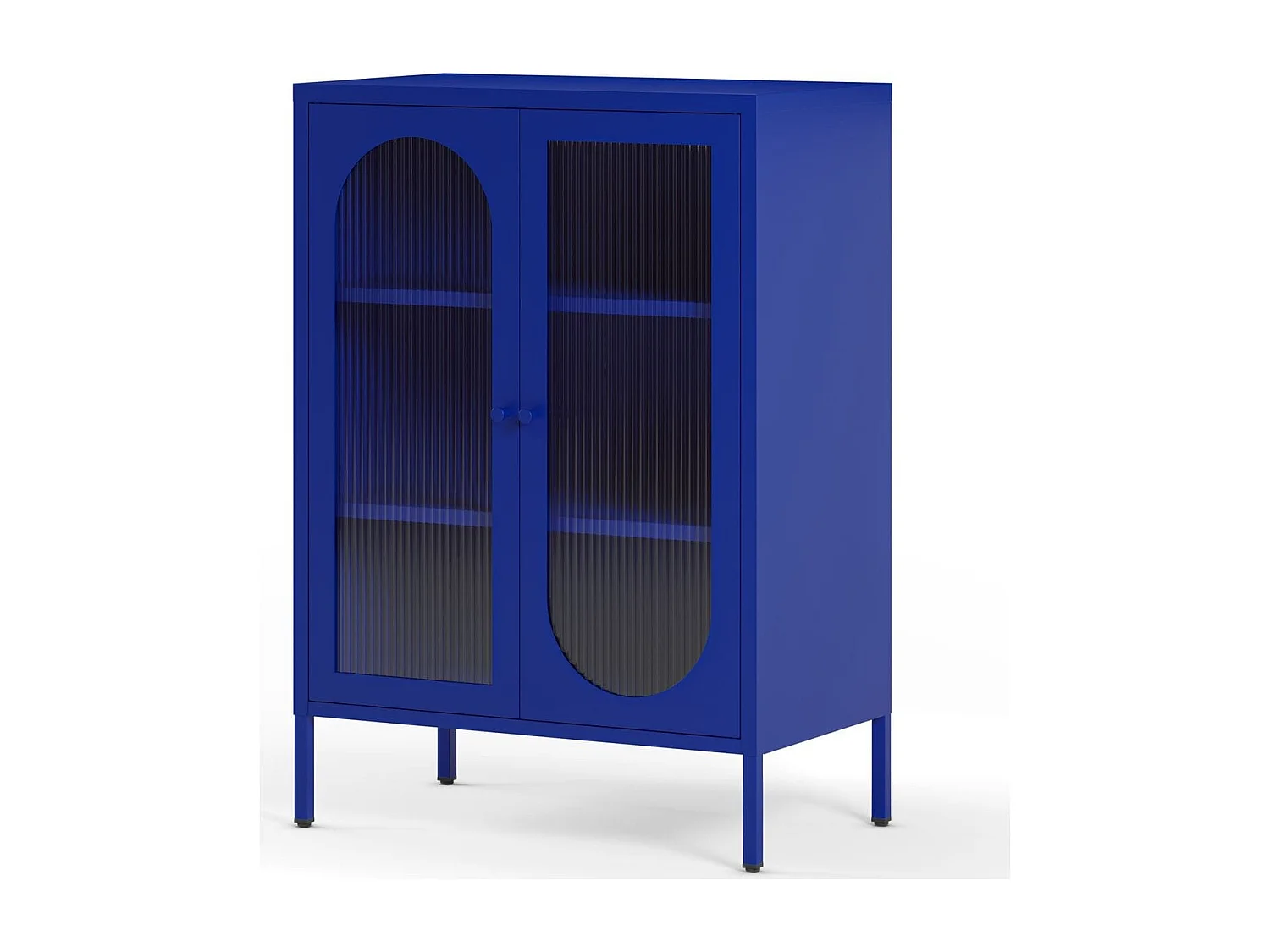 Buffet 2 portes en métal bleu électrique 70 cm - Ysia