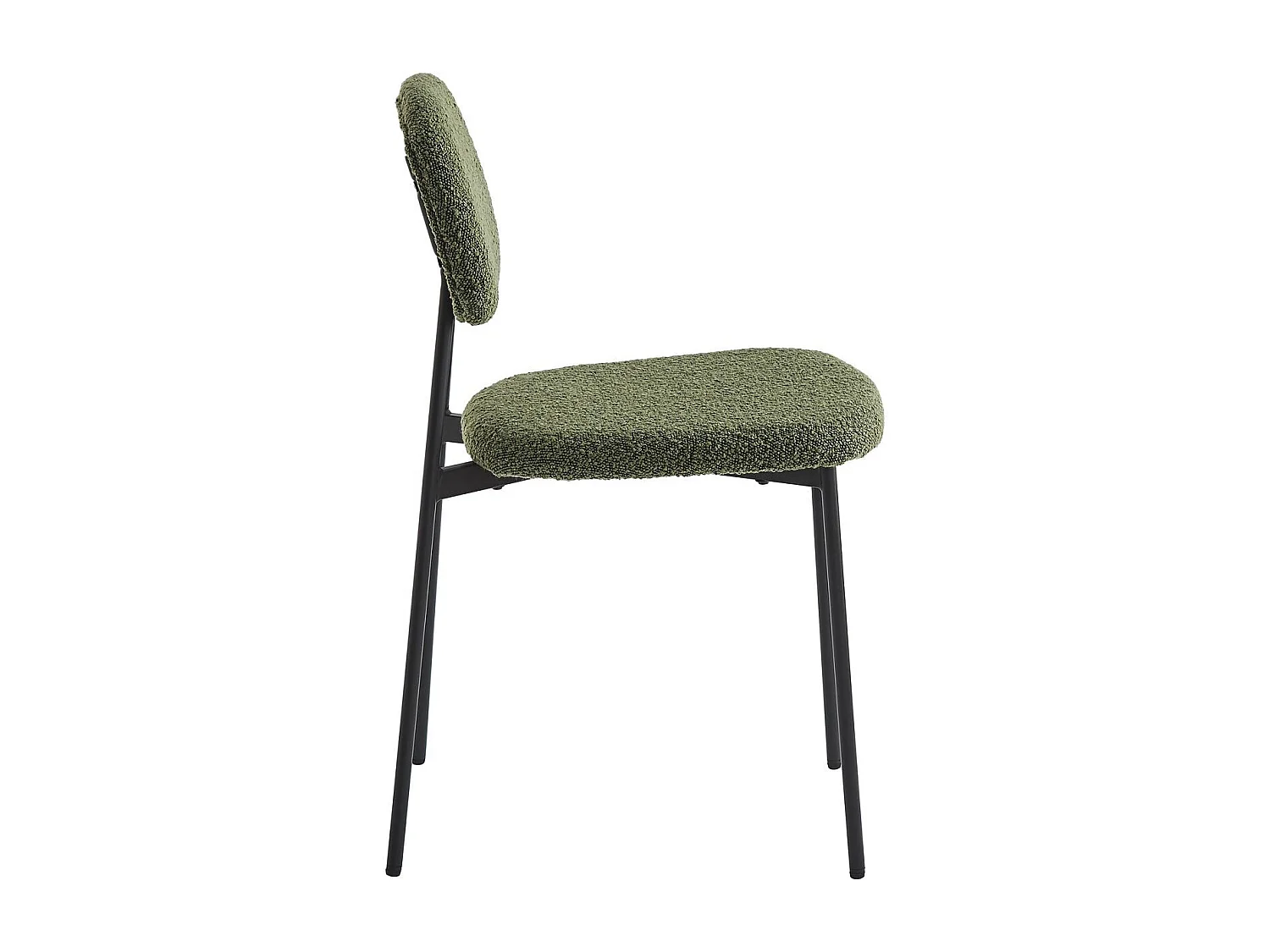Lot de 4 chaises en tissu bouclé vert kaki - Lorie