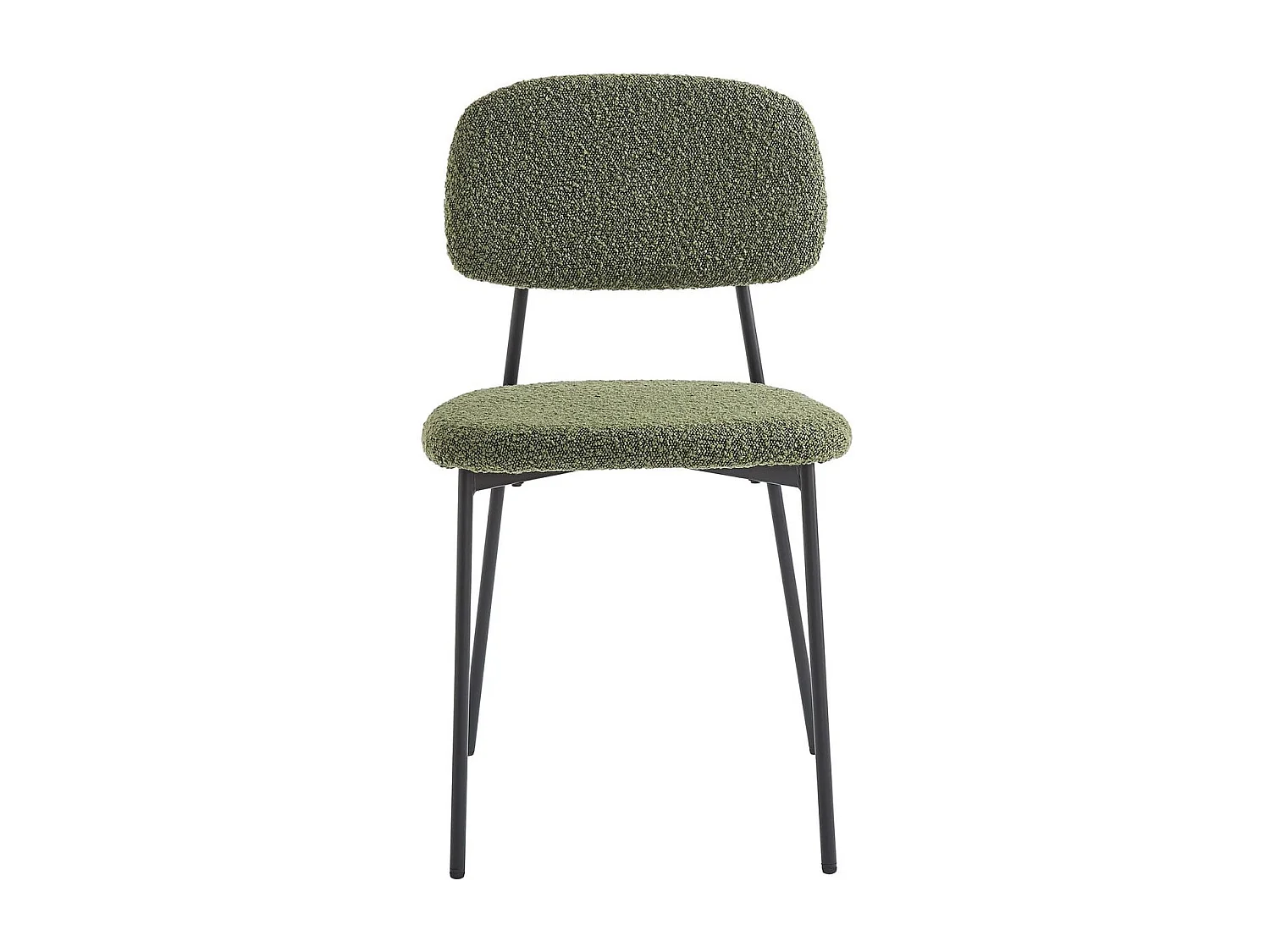 Lot de 4 chaises en tissu bouclé vert kaki - Lorie