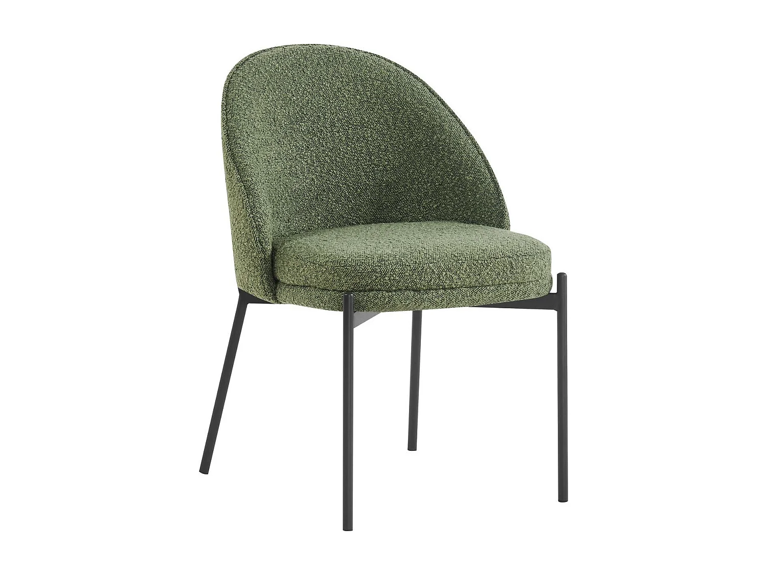 Lot de 2 chaises en tissu bouclé vert kaki - Cloé