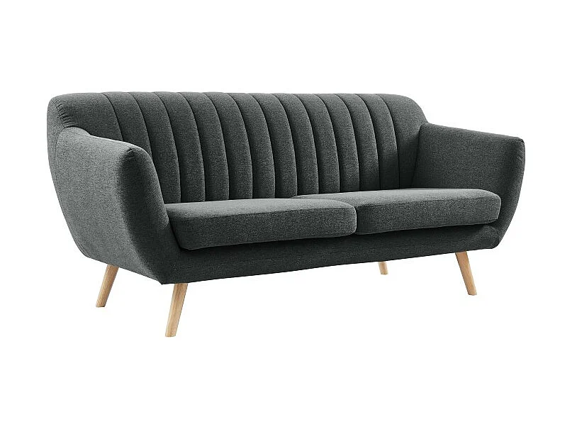 Canapé CAMILLE en tissu gris foncé de style scandinave vintage