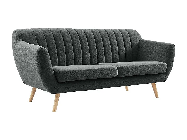 Canapé CAMILLE en tissu gris foncé de style scandinave vintage