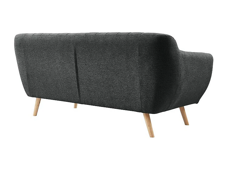 Canapé CAMILLE en tissu gris foncé de style scandinave vintage