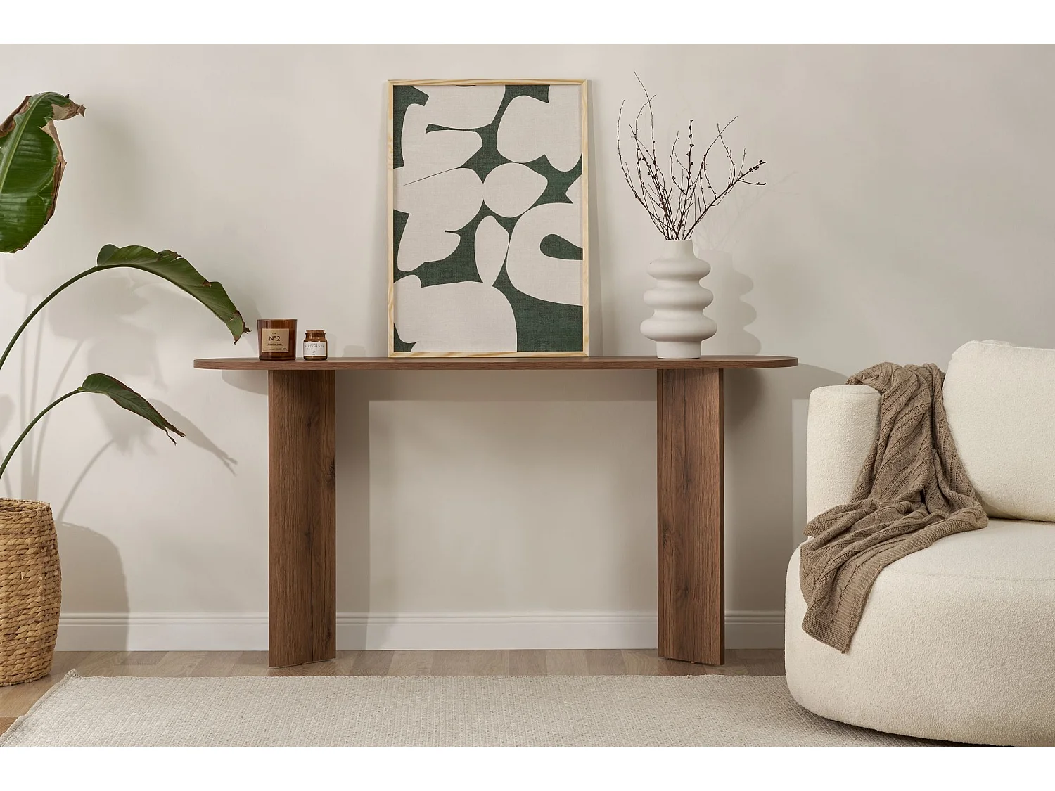 Buffet en bois "Sira" - 35 x 150 x 75 cm - Noyer