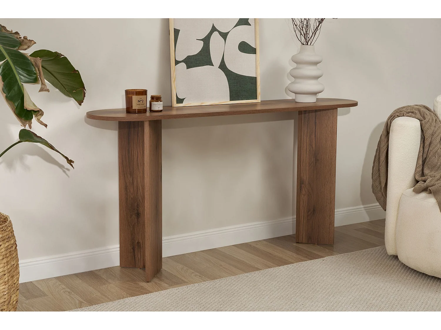 Buffet en bois "Sira" - 35 x 150 x 75 cm - Noyer