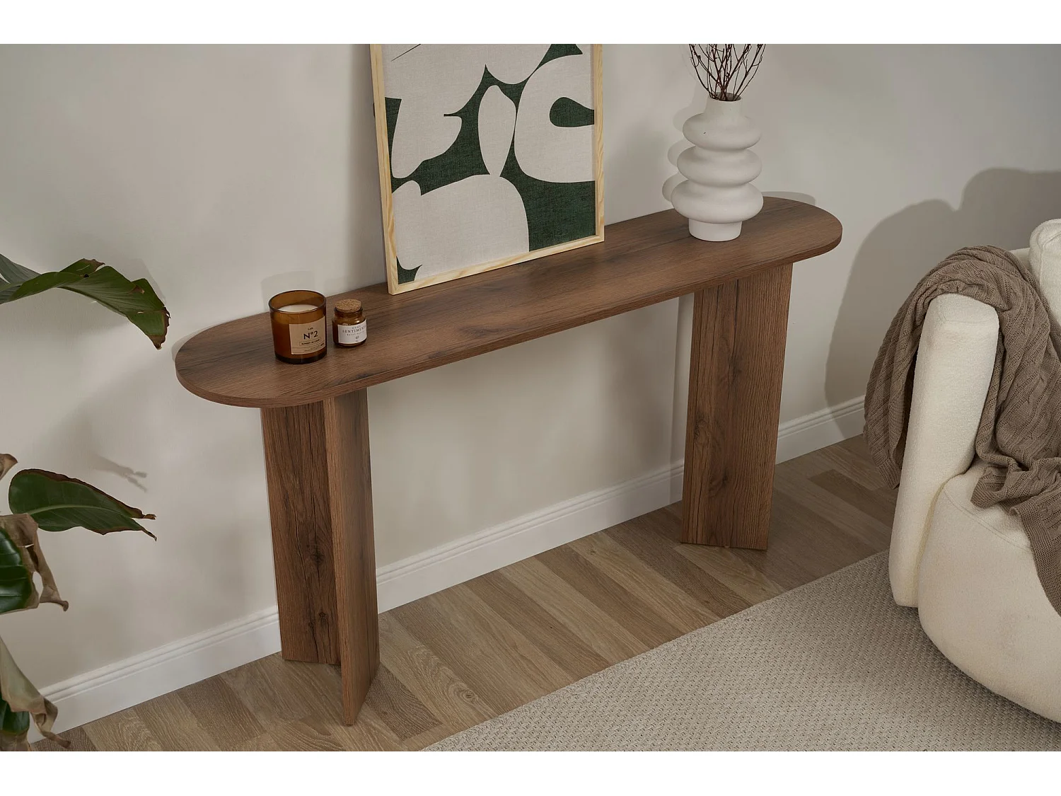 Buffet en bois "Sira" - 35 x 150 x 75 cm - Noyer