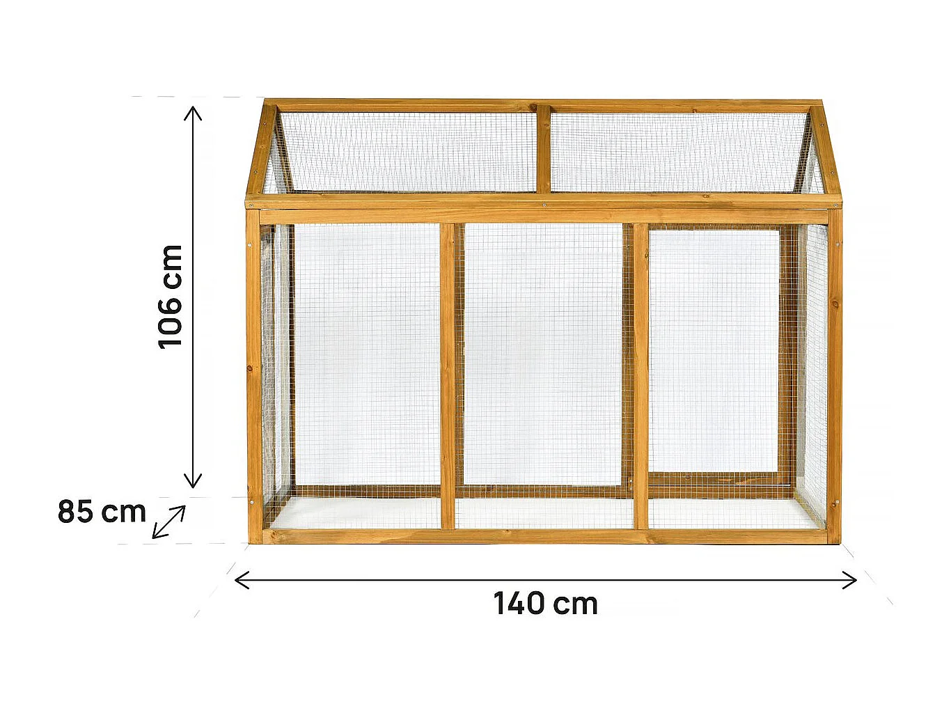 Holzgehege für Hühnerstall "Coco" – 6 Hühner – Braun