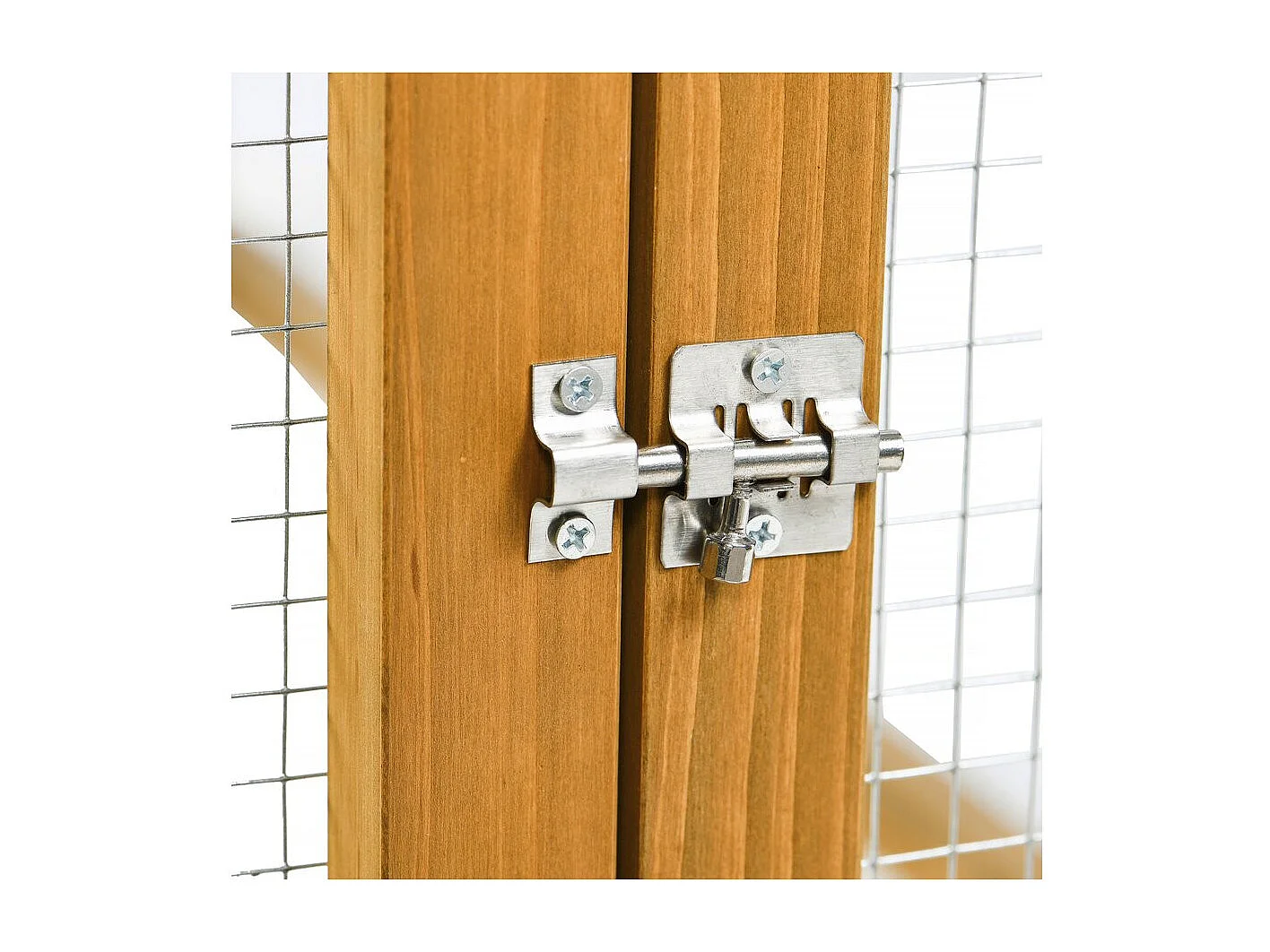 Holzgehege für Hühnerstall "Coco" – 6 Hühner – Braun