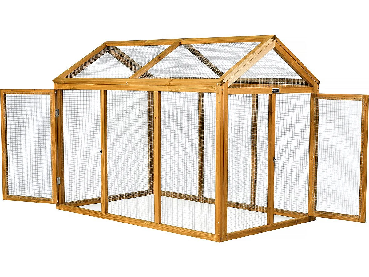 Enclos extension en bois pour poulailler "Coco" - 6 poules - Marron