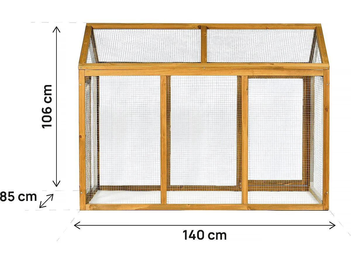 Enclos extension en bois pour poulailler "Coco" - 6 poules - Marron
