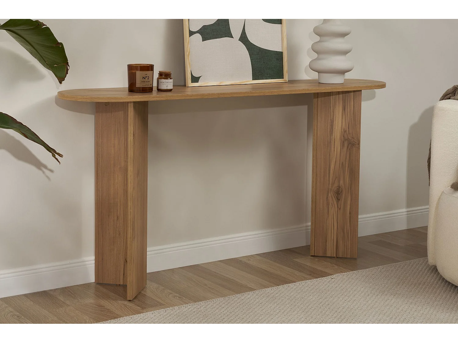 Buffet en bois "Sira" - 35 x 150 x 75 cm - Chêne