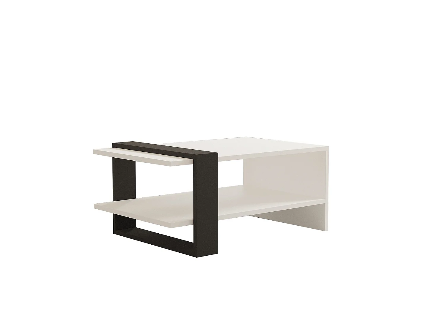 Modernt Trä Kaffebord "Funda" - Antracit Vit 80 x 55 x 35 cm Skandinavisk Stil