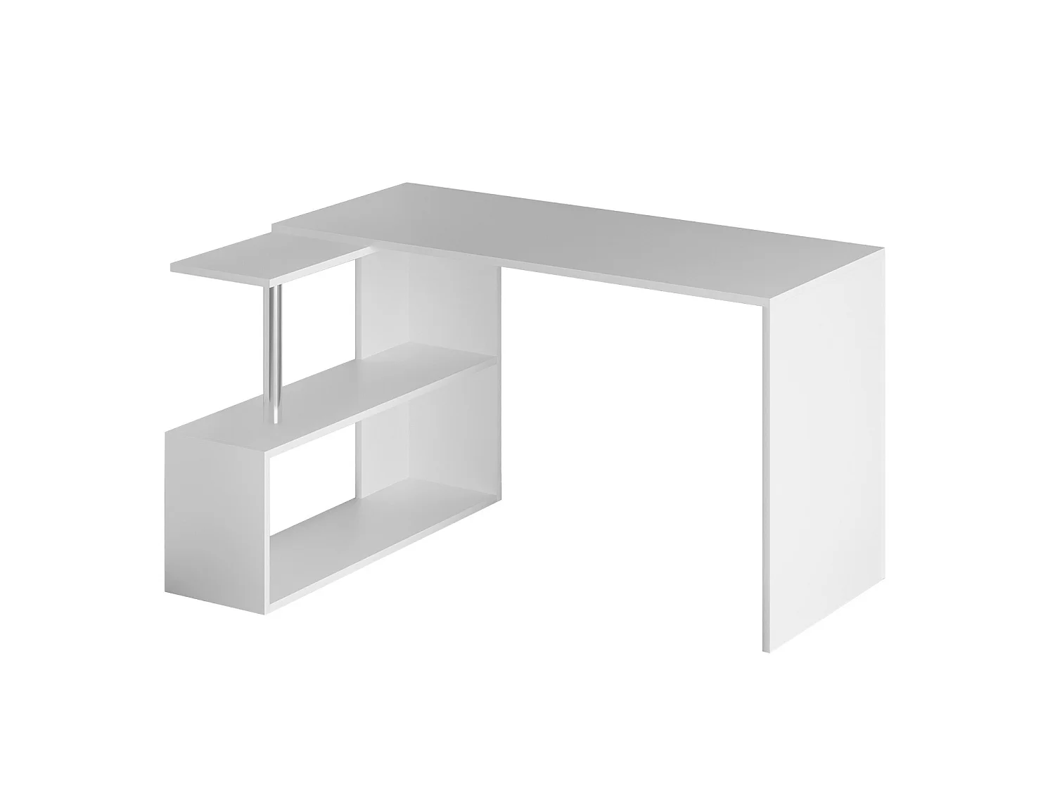 Moderne Studiebureau "Gelincik" - Wit Hout - 130 x 109 x 74 cm - 2 Planken