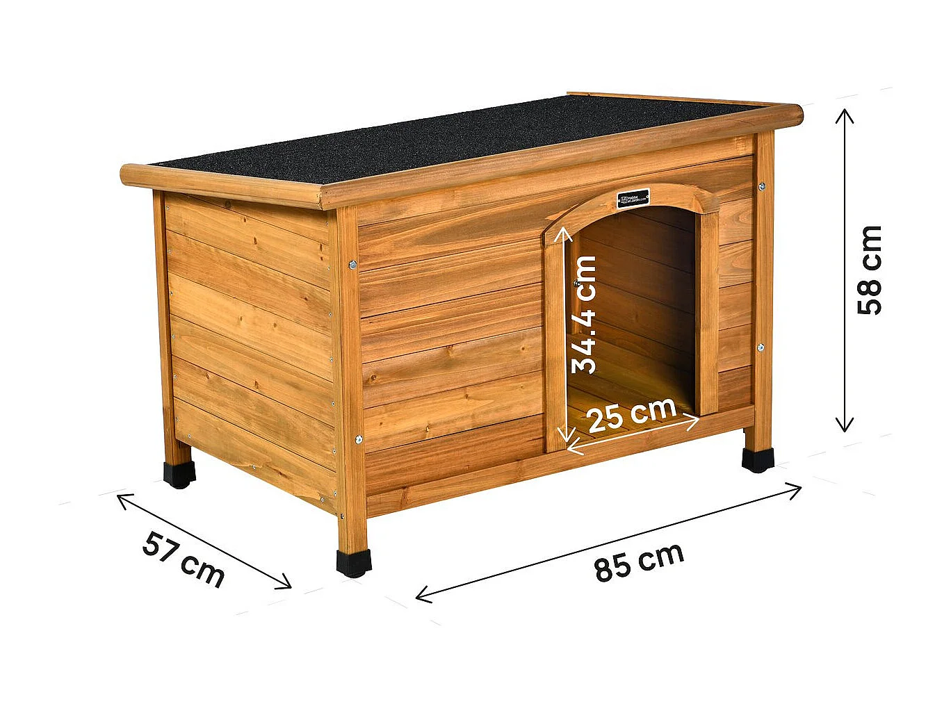 Cuccia per cani in legno "Max" - 85 x 57 x 58 cm - Marrone