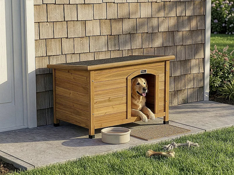 Cuccia per cani in legno "Max" - 85 x 57 x 58 cm - Marrone