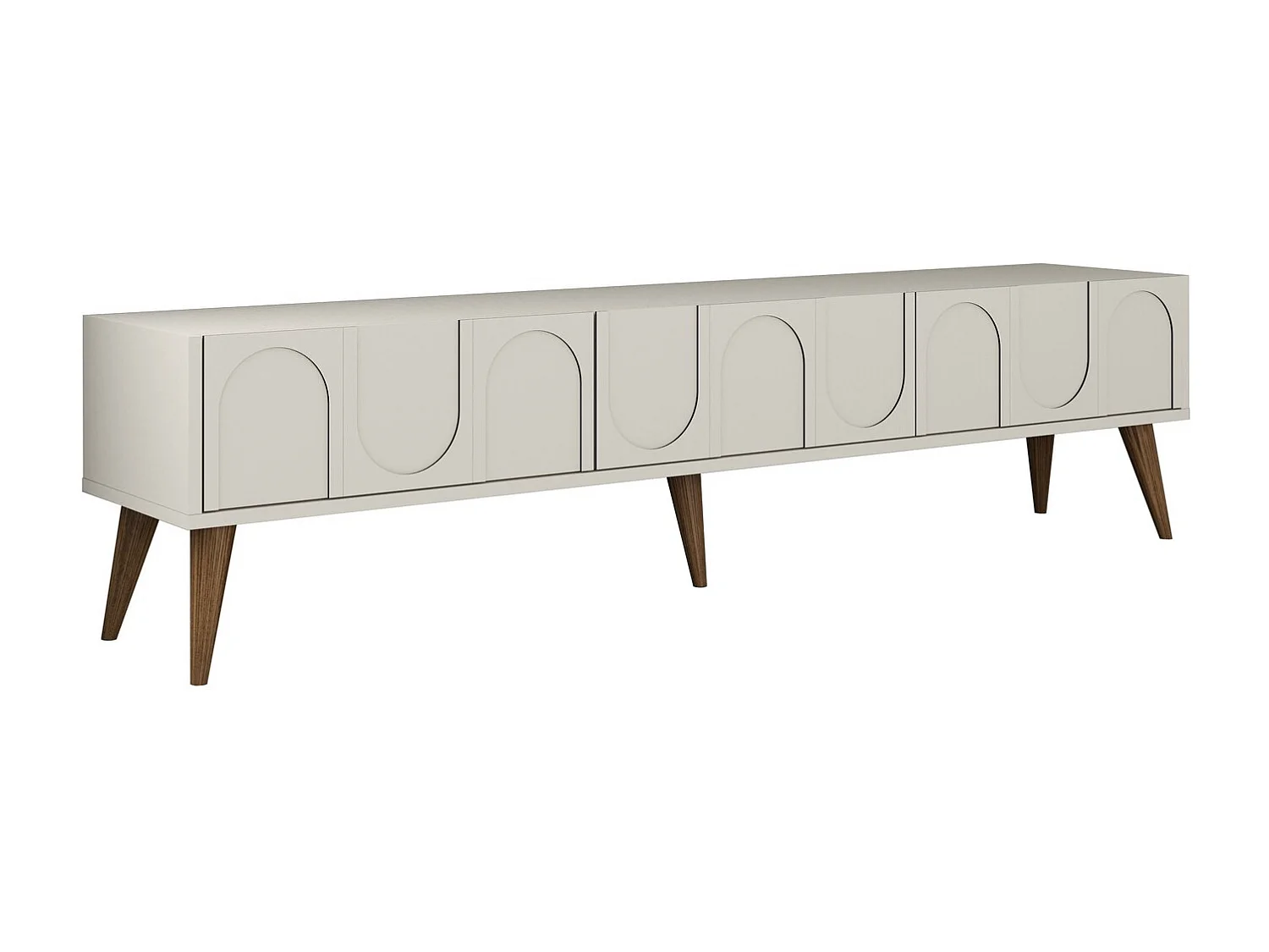 Meuble TV en bois "Lyon" - 180 x 35 x 44 cm - CrèmeNoix