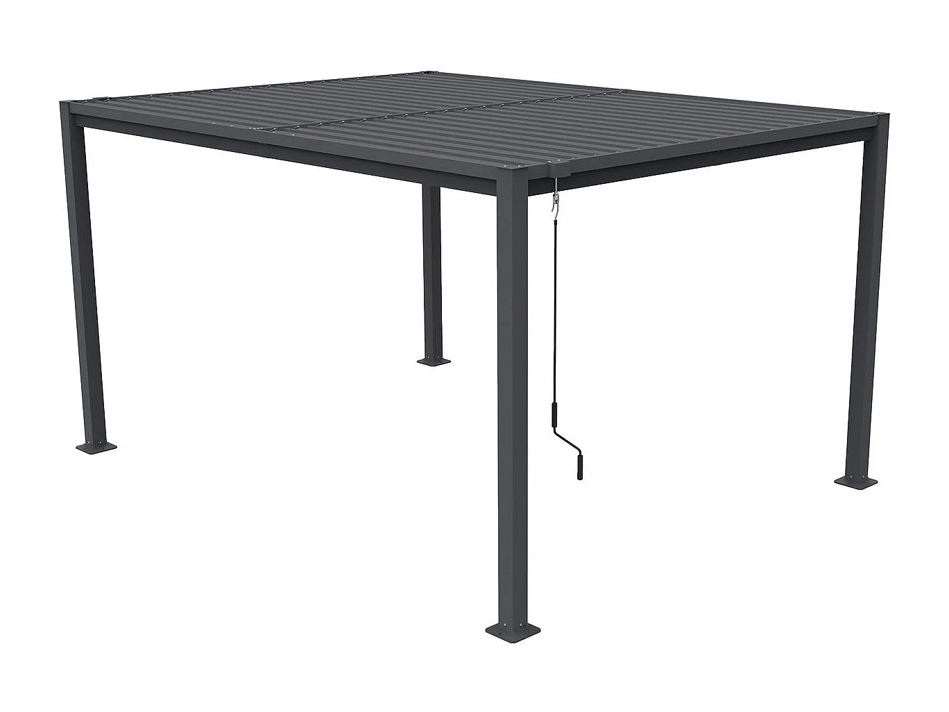 Zelfdragende bioklimatologische pergola Howard met verstelbare lamellen - 3 x 4 m - Grijs