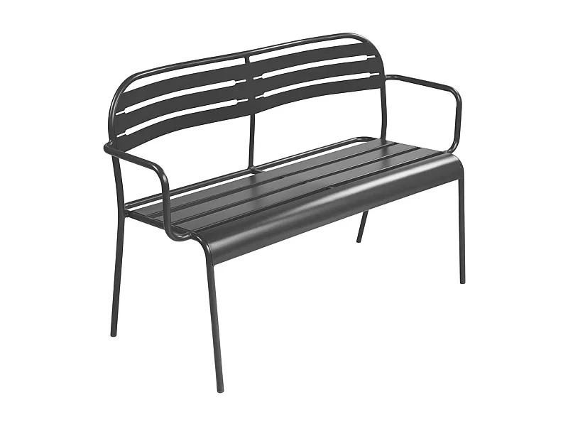 Banco exterior de acero, 2 plazas antracita