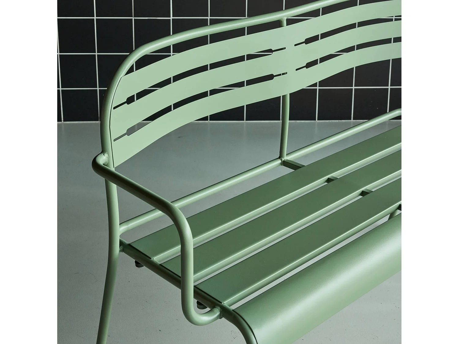 Panca da esterno in acciaio, 2 posti, verde