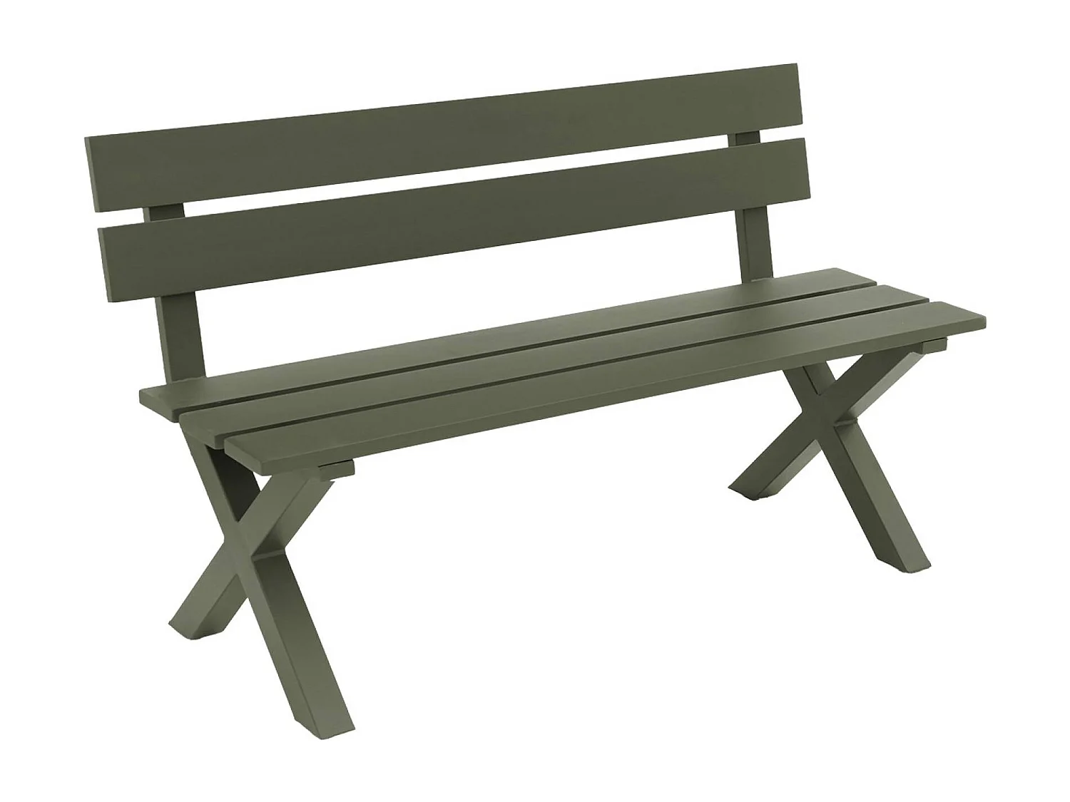Banc de jardin aluminium 2 places kaki - Terralu