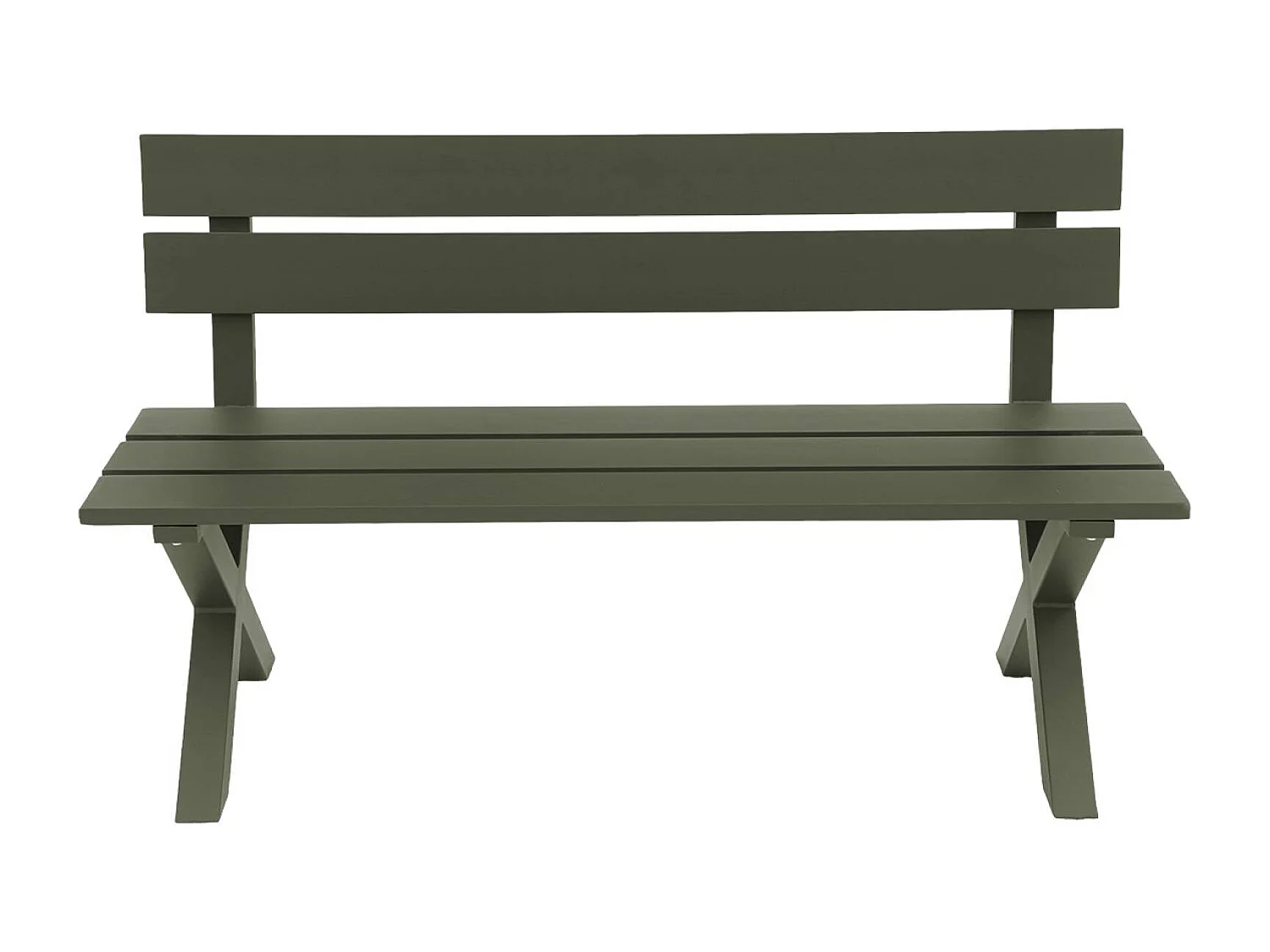 Banc de jardin aluminium 2 places kaki - Terralu