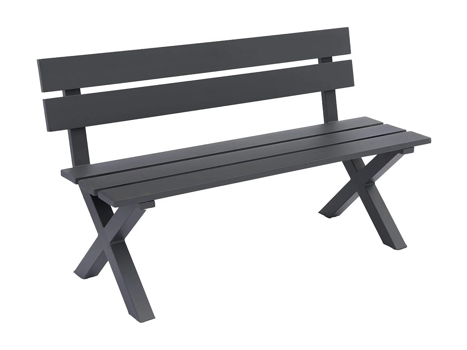 Banc de jardin aluminium 2 places anthracite - Terralu