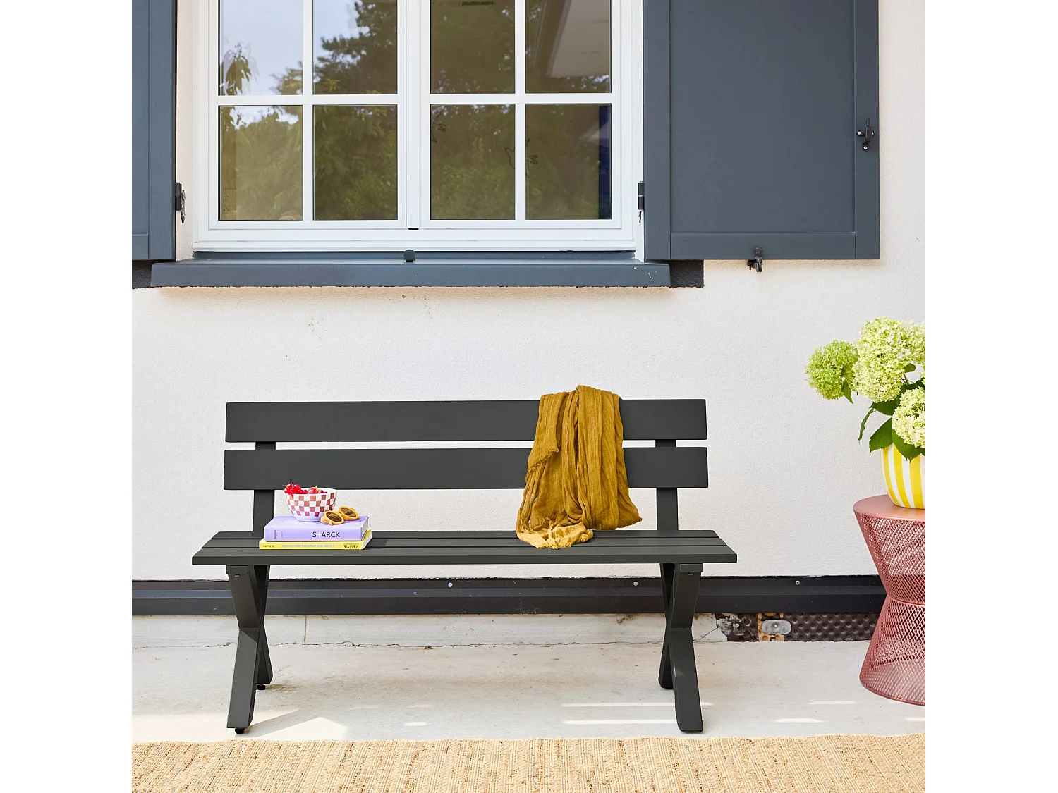 Banc de jardin aluminium 2 places anthracite - Terralu