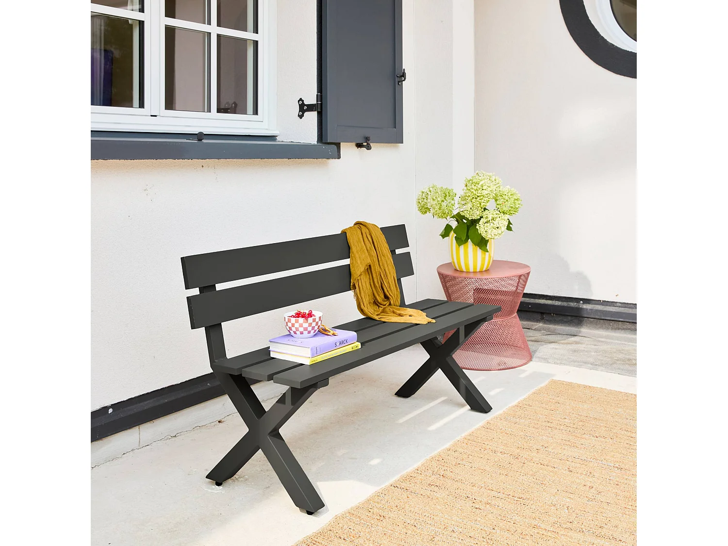 Banc de jardin aluminium 2 places anthracite - Terralu