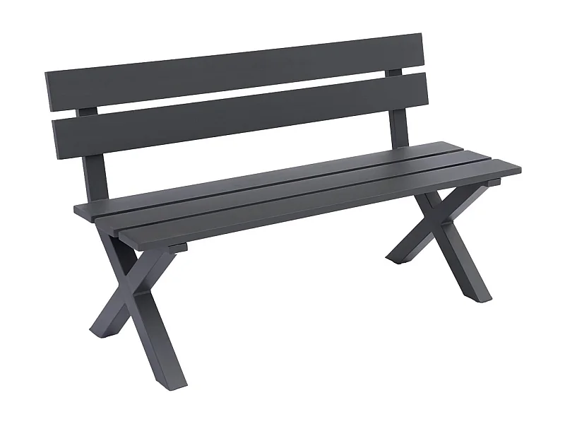 Banc de jardin aluminium 2 places anthracite - Terralu