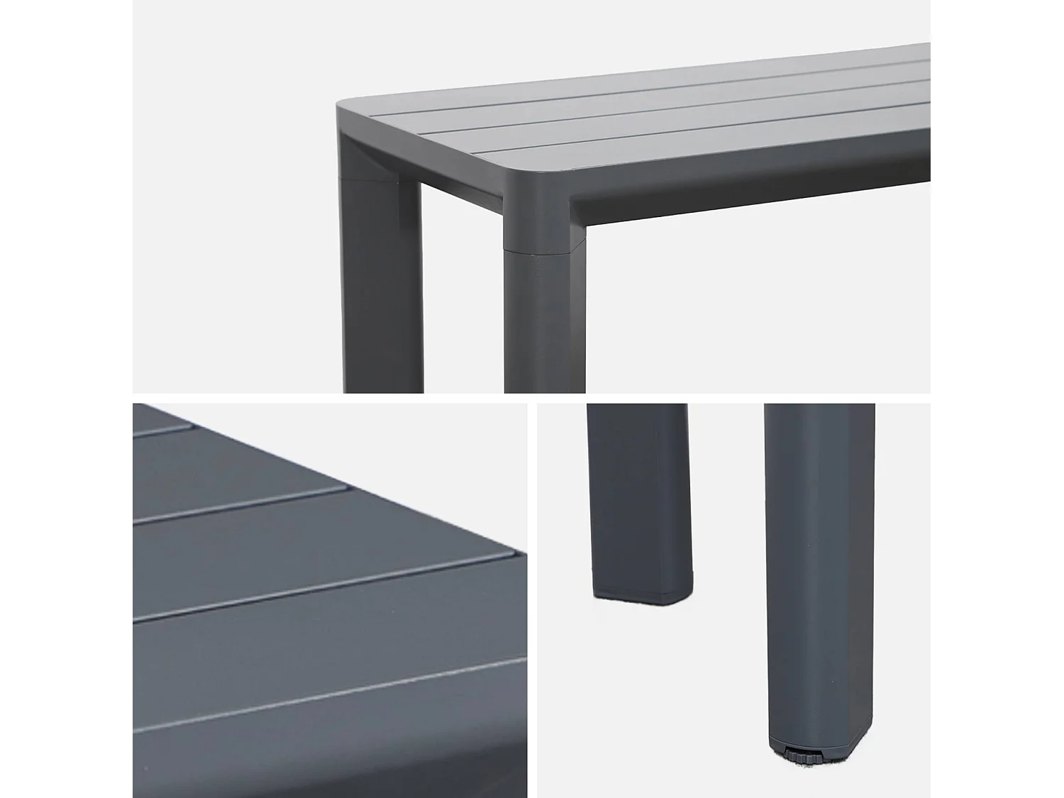 Banco de jardín de aluminio de 4 plazas antracita