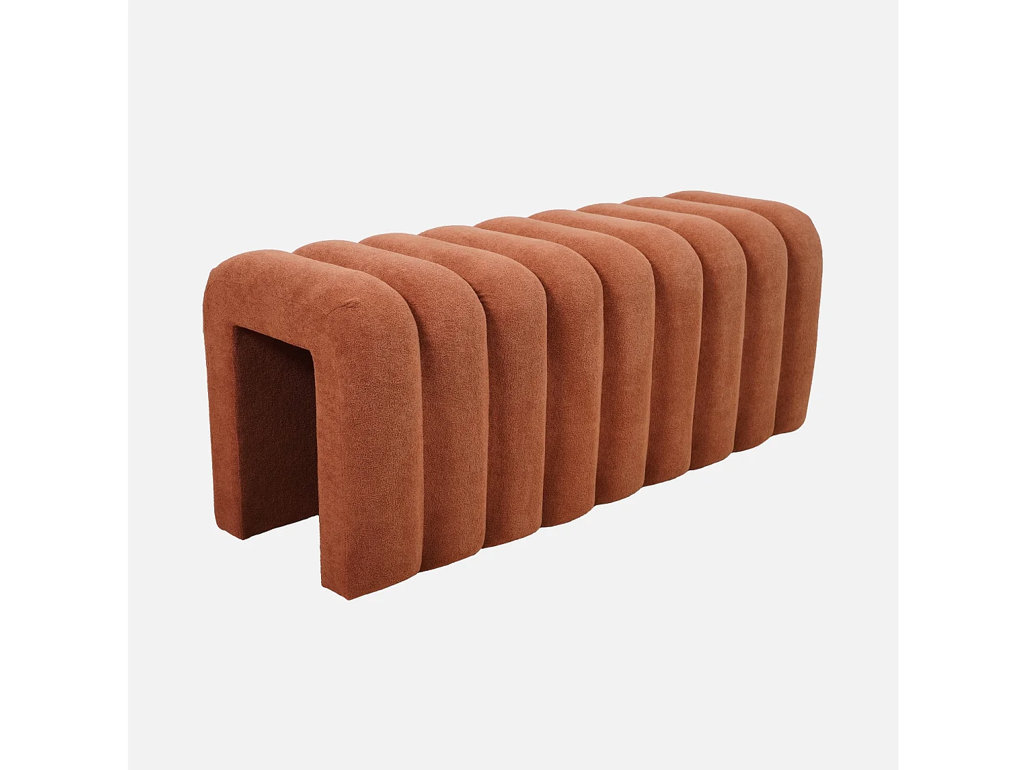 Panca, fine letto contemporaneo tessuto, arancione