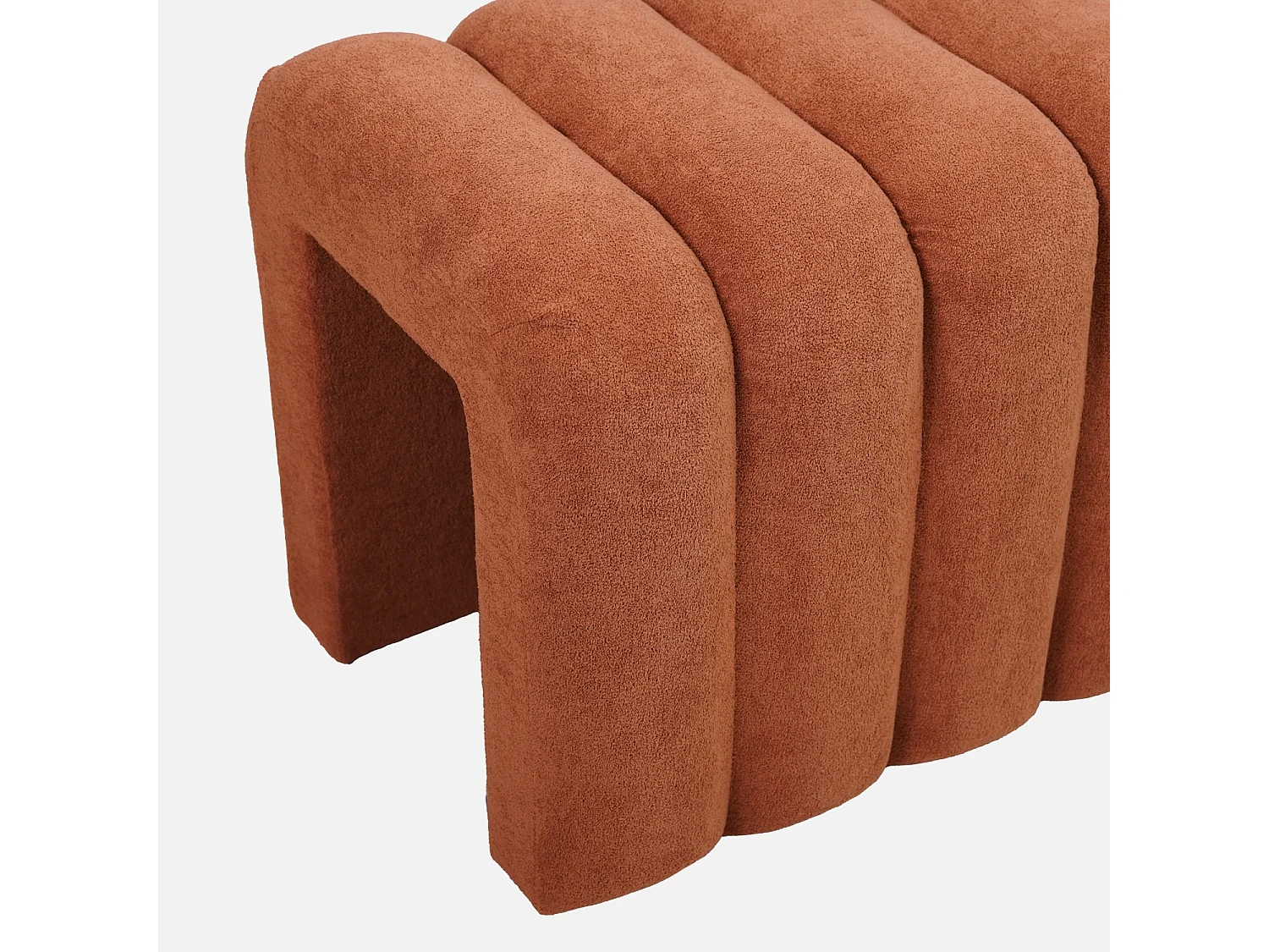 Panca, fine letto contemporaneo tessuto, arancione