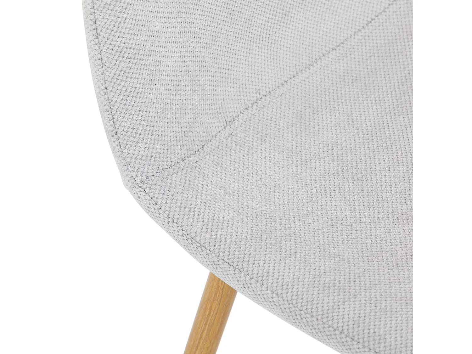 Lot de 4 chaises PUNTA de Salle à Manger, Assise en Tissu Gris Clair, Design Scandinave pour Table à Manger