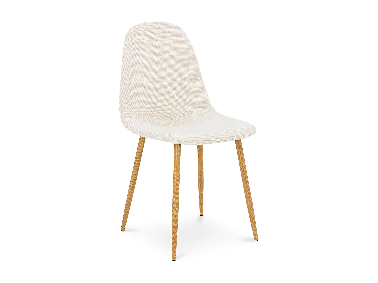 Lot de 4 chaises PUNTA de Salle à Manger, Assise en Tissu Blanc Crème, Design Scandinave pour Table à Manger