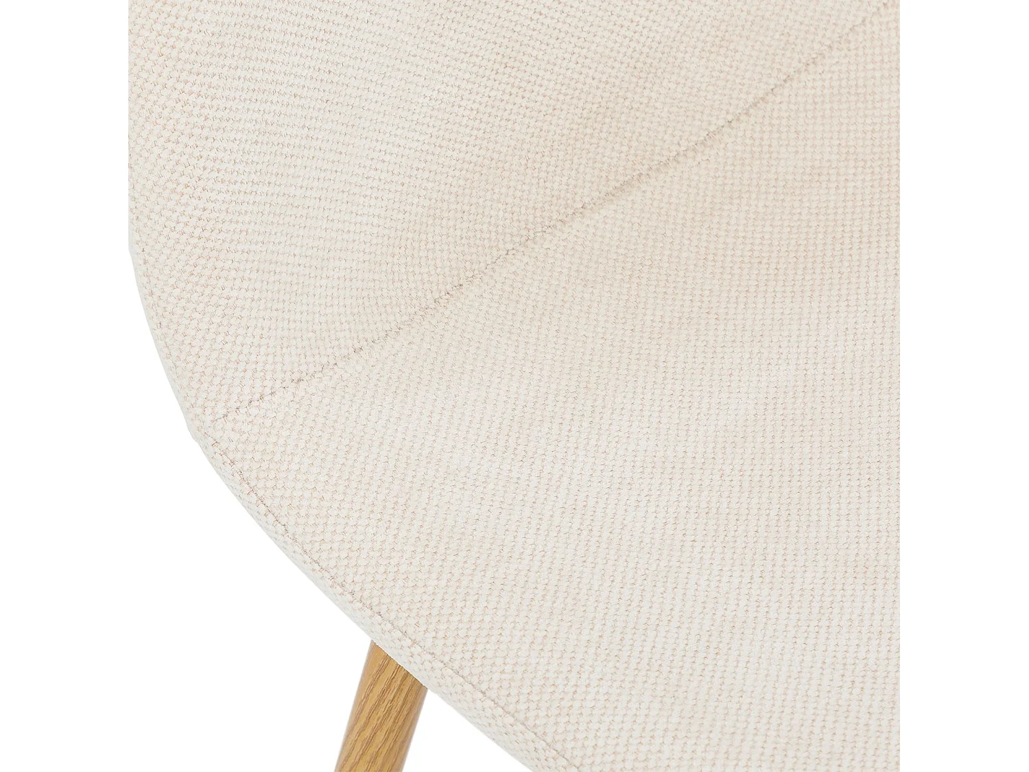 Lot de 4 chaises PUNTA de Salle à Manger, Assise en Tissu Blanc Crème, Design Scandinave pour Table à Manger