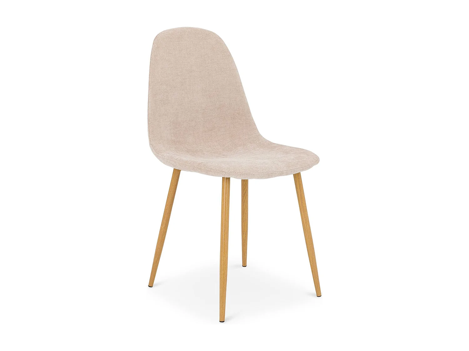 Lot de 4 chaises PUNTA de Salle à Manger, Assise en Tissu Beige, Design Scandinave pour Table à Manger