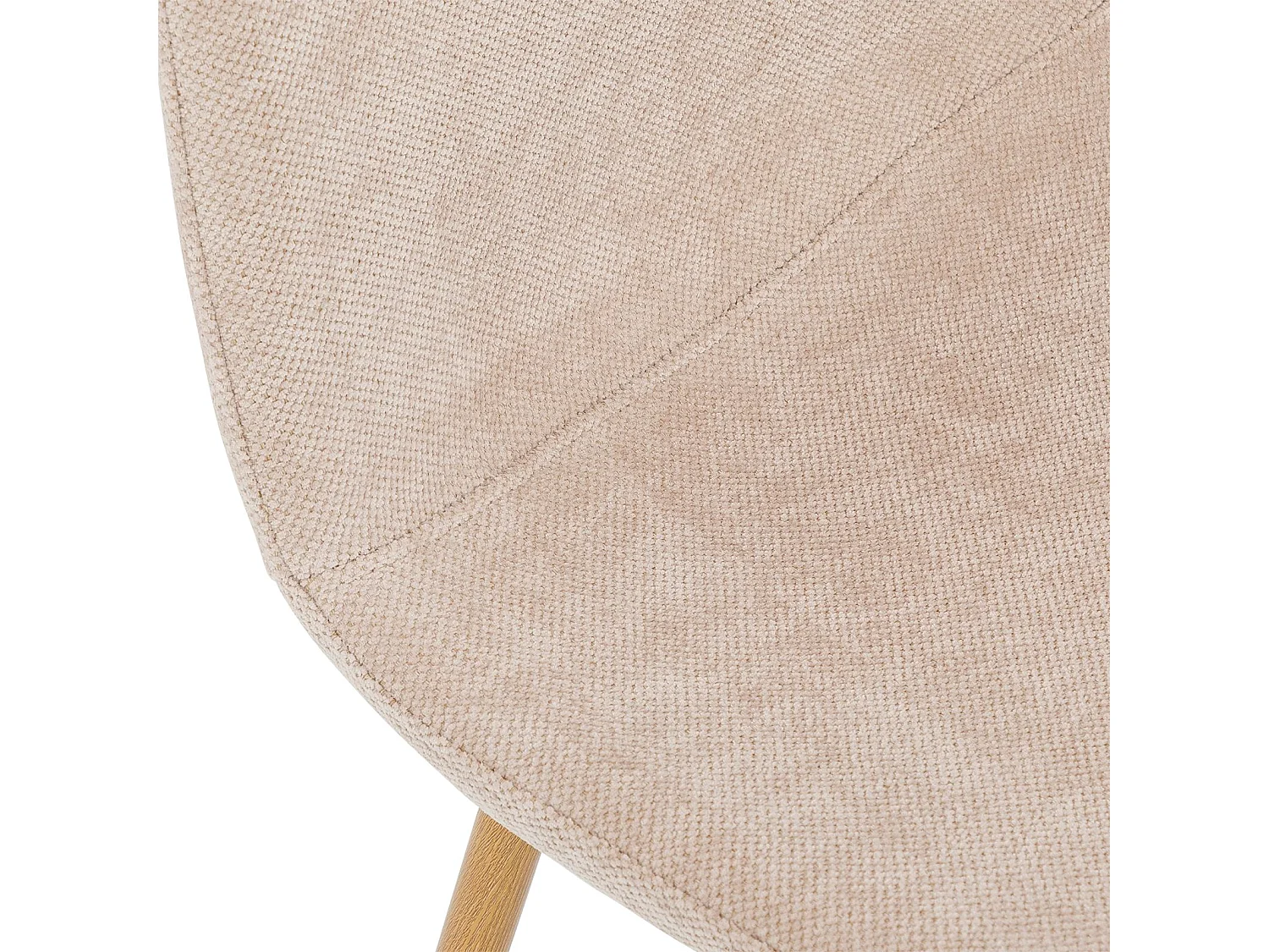 Lot de 4 chaises PUNTA de Salle à Manger, Assise en Tissu Beige, Design Scandinave pour Table à Manger